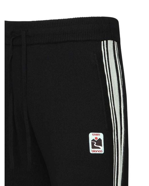 Casablanca Black Wool Trousers With Logo for men