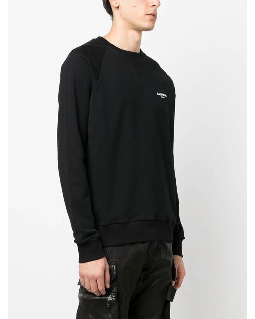 Balmain Black Logo-print Sweatshirt for men