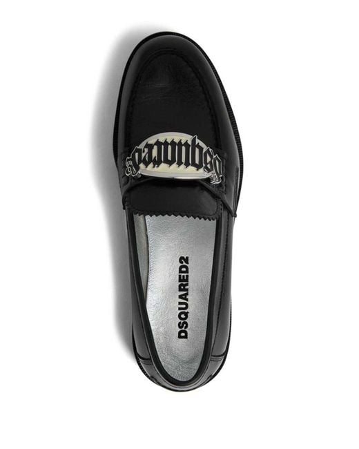 DSquared² Black Leather 'Loafers' Shoes