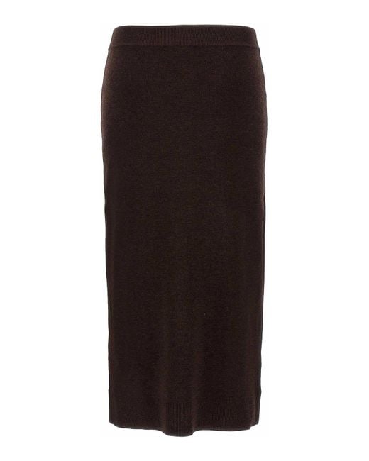 Victoria Beckham Black Midi Skirt Buttons