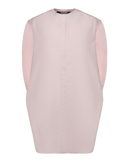 Jacquemus Pink La Robe Berlingot Cotton Dress
