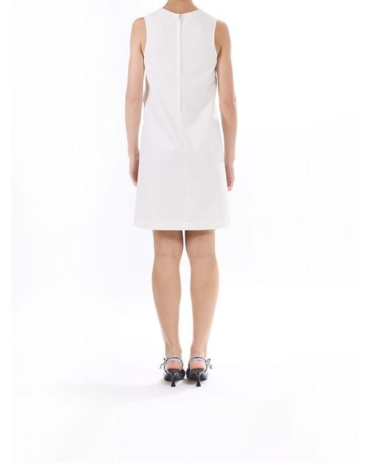 Moschino White Abito Cady