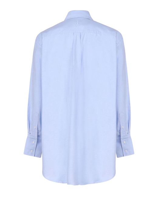 J.W. Anderson Blue Shirt With Anchor Embroidery for men