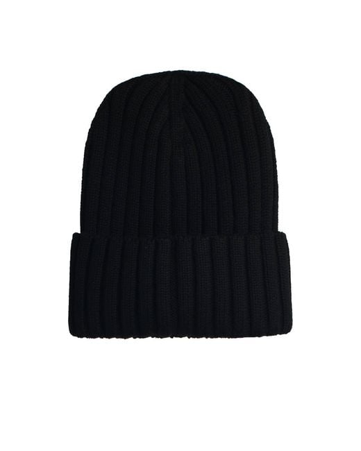 Moncler Black Virgin Wool Beanie