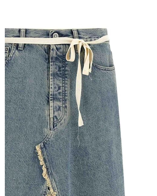 Maison Margiela Blue Raw Hem Denim Skirt