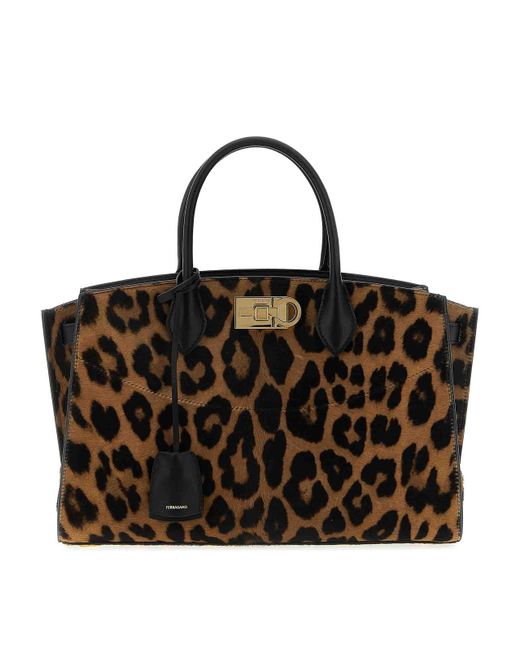 Ferragamo Black New Studio Soft (L) Handbag
