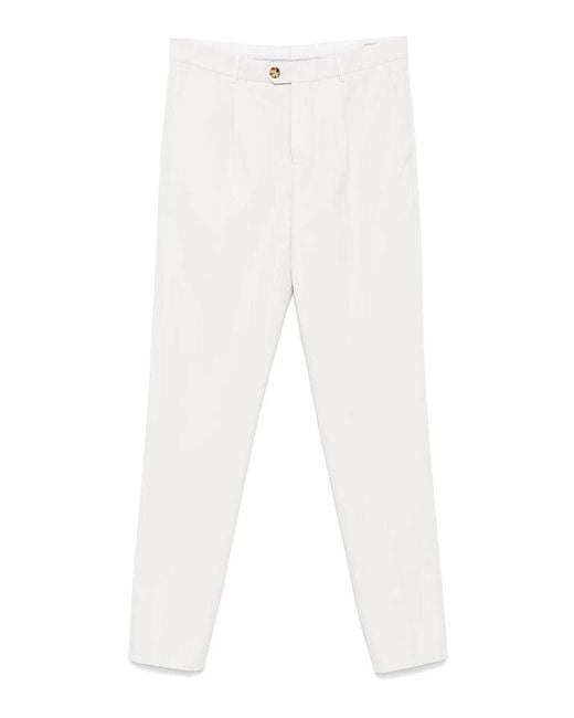 Brunello Cucinelli White Dyed Pants for men