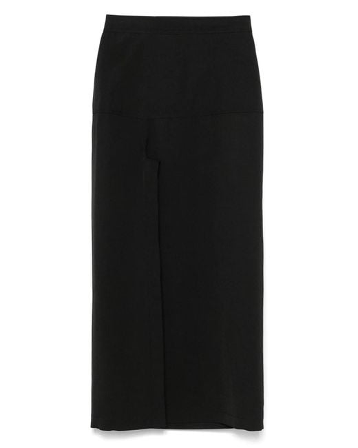 Lemaire Black Slited Midi Skirt