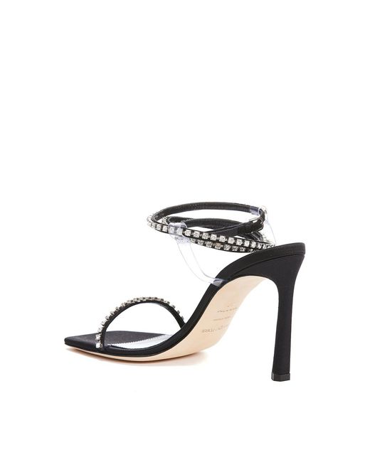 Sergio Rossi White Crystal Detail Sandals