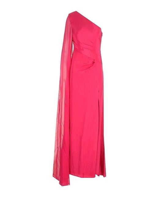 Roland Mouret Pink Asymmetrical Silk Dress