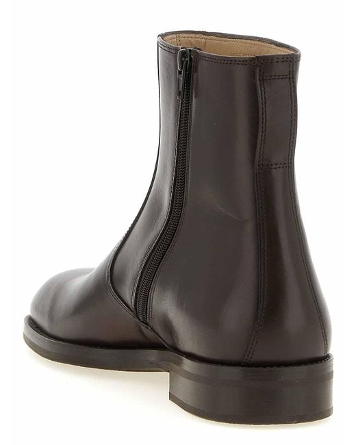 Lemaire Brown Zip Ankle Boots for men