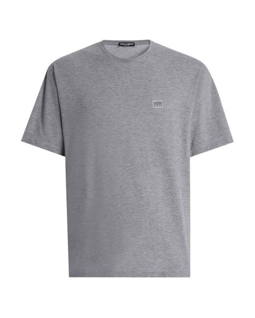 Dolce & Gabbana Gray Logo T-Shirt for men