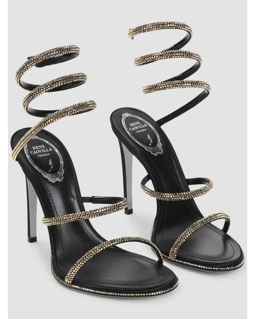 Rene Caovilla Metallic Ren Caovilla High-Heel Sandal