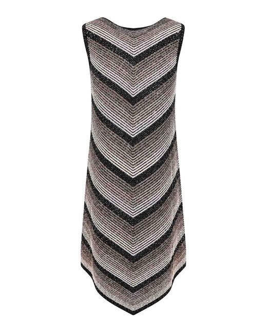 D. EXTERIOR Gray Viscose Blend Lurex Degradation Dress
