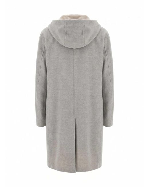 Lardini Gray Double Face Coat for men