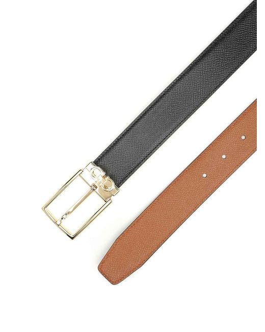 Ferragamo White Reversible And Adjustable Belt for men