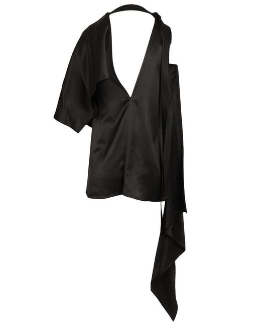 Bottega Veneta Black Silk Satin Top
