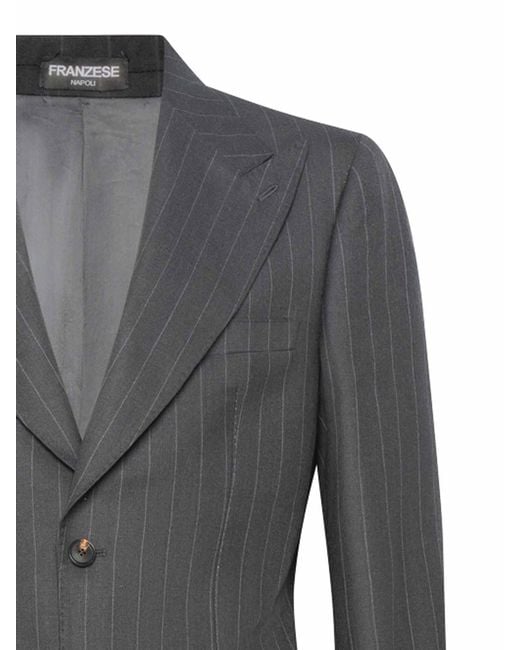 Franzese Collection Gray Single-Breasted Bugatti Suit for men