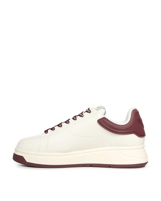 Emporio Armani Natural Leather Sneakers With Logo for men