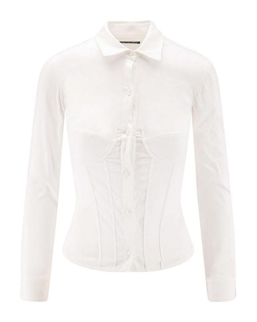 Balenciaga White Cotton Blend Corset Shirt