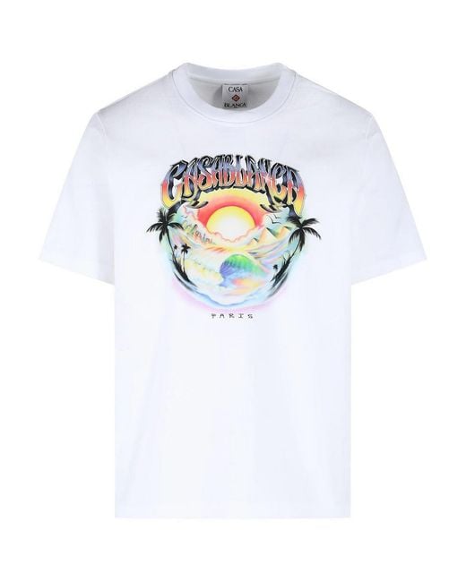 Casablanca White Casa Airspray' Cotton T-Shirt for men