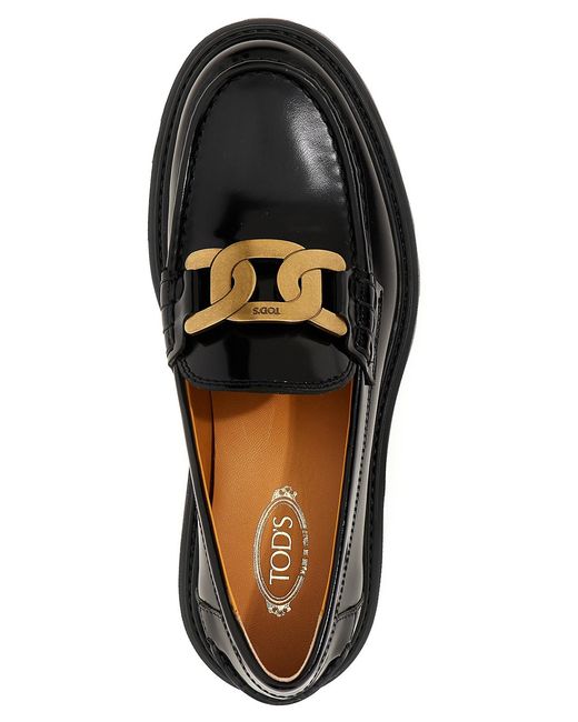 Tod's Black Chain Loafers