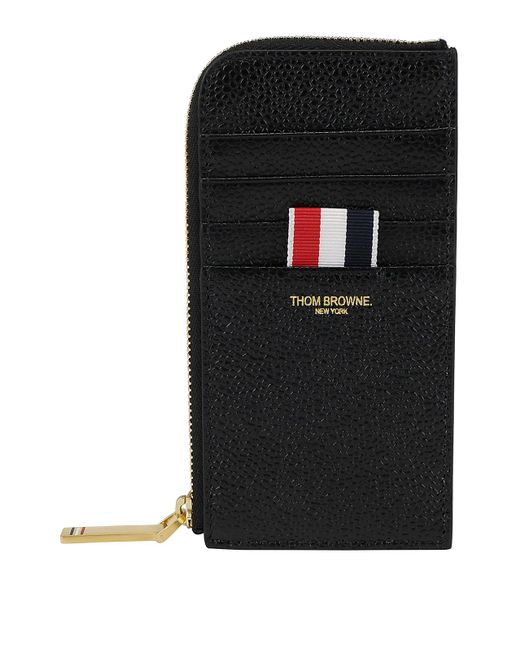 Thom Browne Black Leather Card Holder