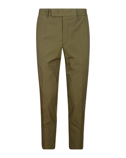 Rebel carrot trousers in cotton and linen gabardine for men, green | PT  Torino