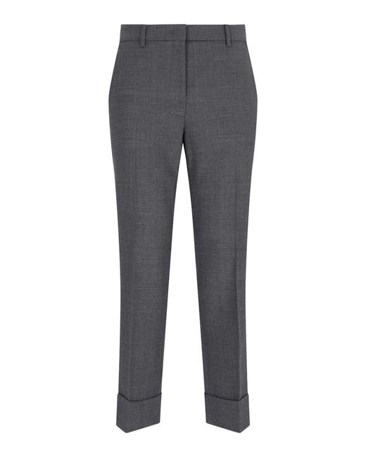 Incotex Gray Straight Wool Trousers