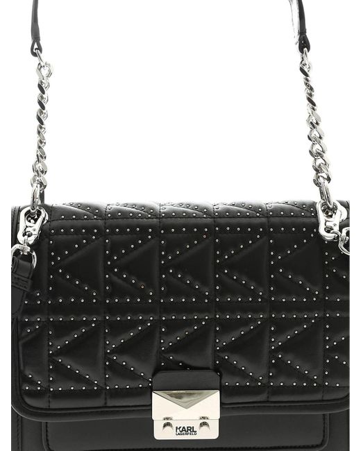Karl Lagerfeld Black K Kuilted Studs