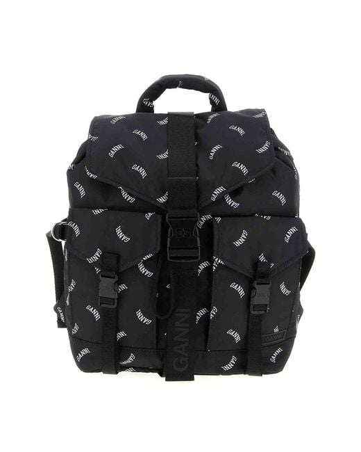 Ganni Black Re-Tech Backpack