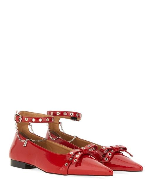 Ganni Red Flats