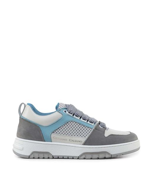 Giuliano Galiano Blue Vyper Sneakers In Mesh And Suede for men