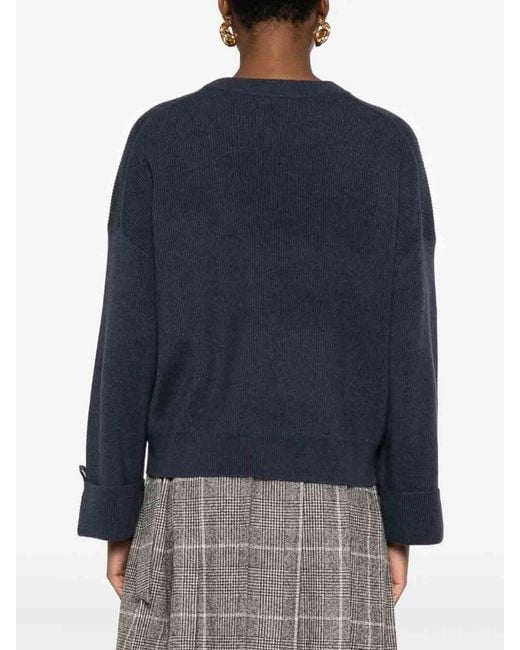 Brunello Cucinelli Blue Cashmere Sweater