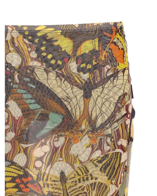 Jean Paul Gaultier Metallic Printed Elasticized Skirt