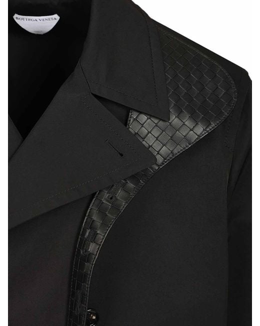 Bottega Veneta Black Coat With Detail for men