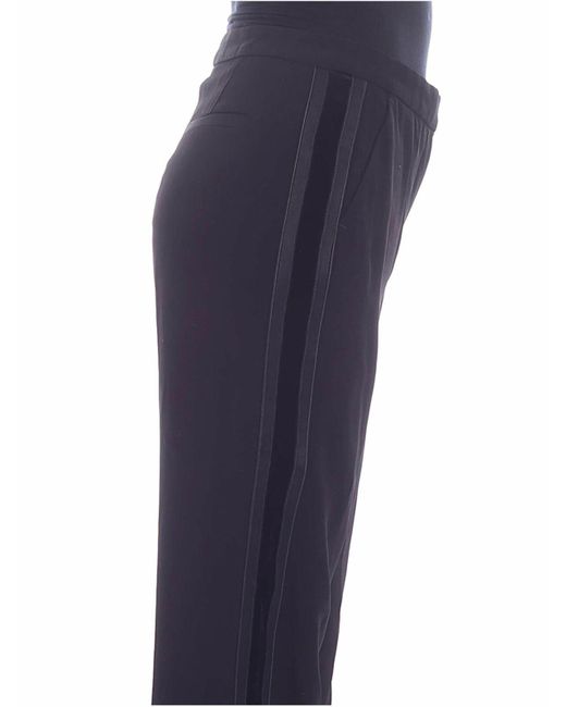 Karl Lagerfeld Blue Trousers With Velvet Flounces