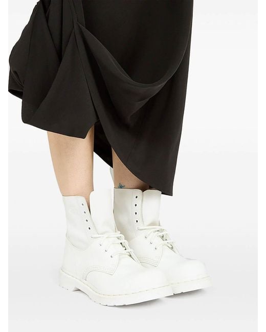 MM6 by Maison Martin Margiela White 1460 Lace-Up Ankle Boots
