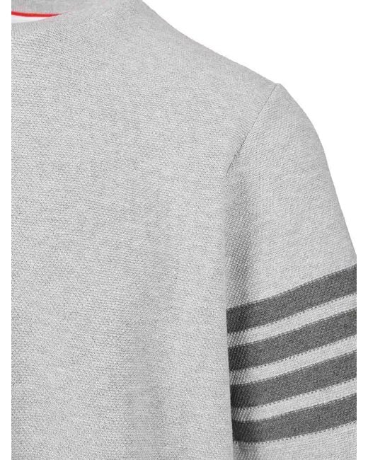 Thom Browne Gray Short-Sleeved Cotton T-Shirt for men