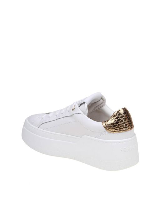 Ferragamo White Dahlia Leather Sneakers