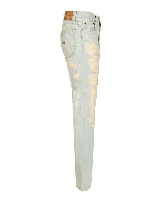 Acne Gray Repaired Effect Jeans for men