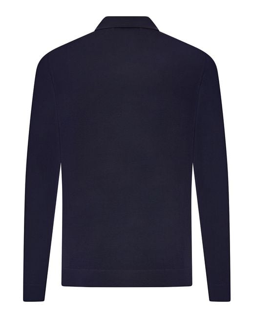 Roberto Collina Blue Fine Cotton Knit Polo Shirt for men