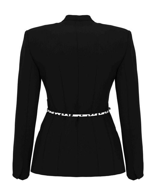 Max Mara Black Mstquinoa Double-Breasted Cady Jacket