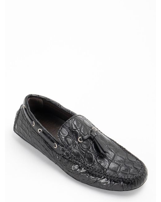Brioni Gray Leather Loafer for men