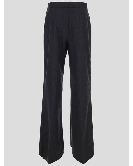 Dries Van Noten Blue Trousers In Anthracite With Straight Leg