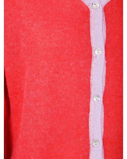 In bed with You Red Wide Sleeves V Neck Cardigan