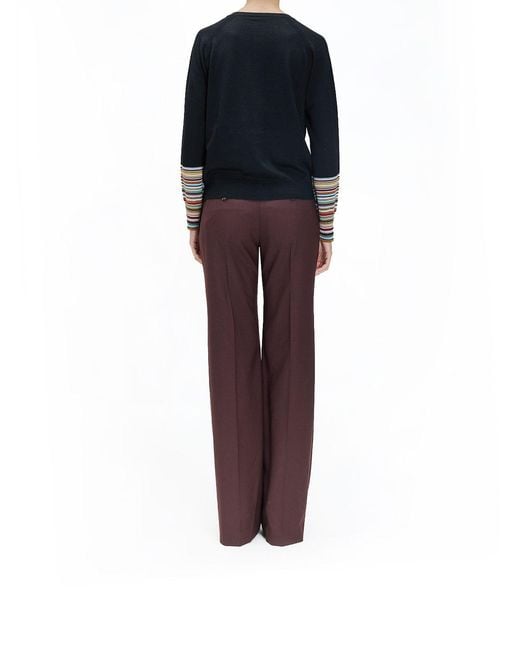 Paul Smith Blue Cardigan Merinos Maniche Stripes