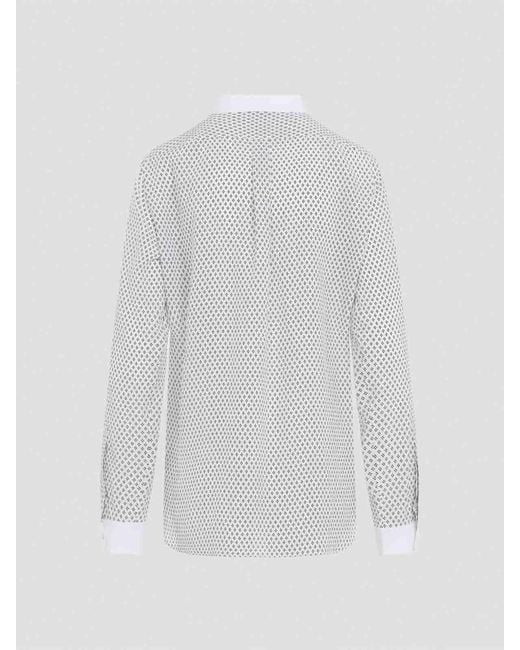 Tom Ford White Multi Argyle Printed Silk Shirt