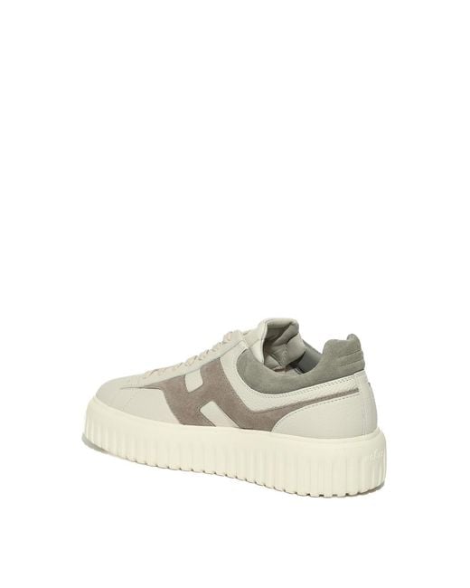 Hogan White H-Stripes Sneakers for men