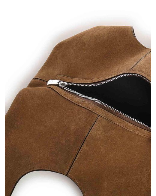 Coperni Brown Folded Suede Bag